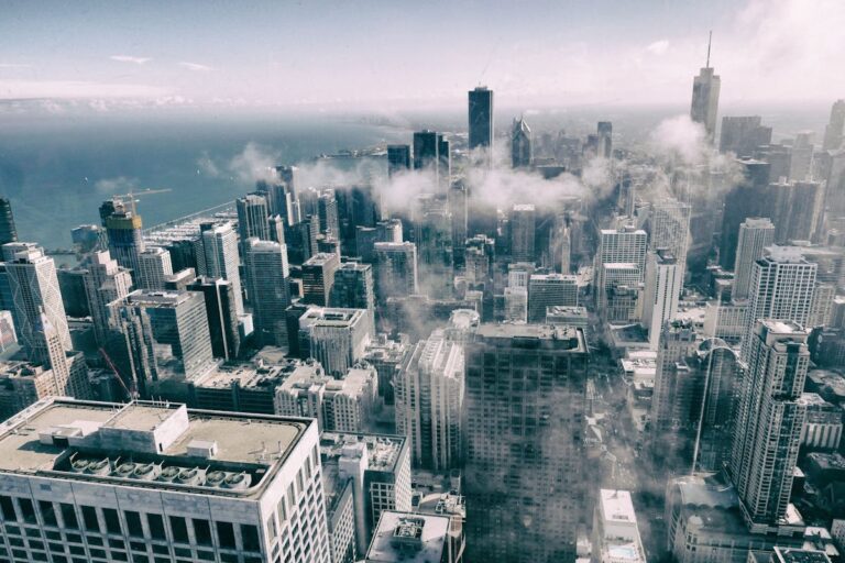 Aerial Greyscale Photography of Chicago