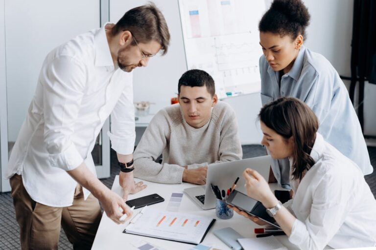 Employees Brainstorming in the Office